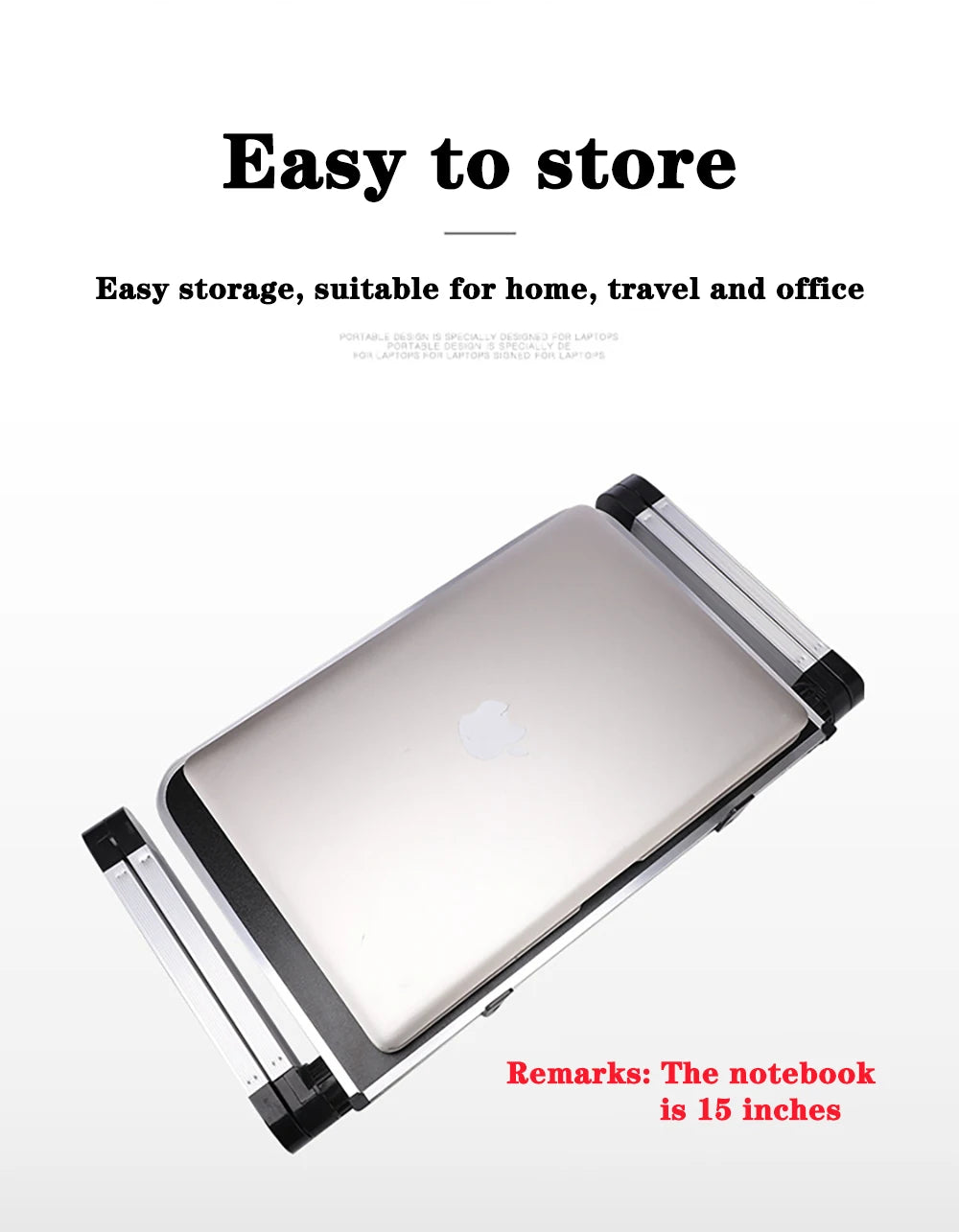 Adjustable Laptop Desk Stand Portable Aluminum Alloy Lapdesk For TV Bed Sofa PC Notebook With Mouse Pad Table Desk Stand Black