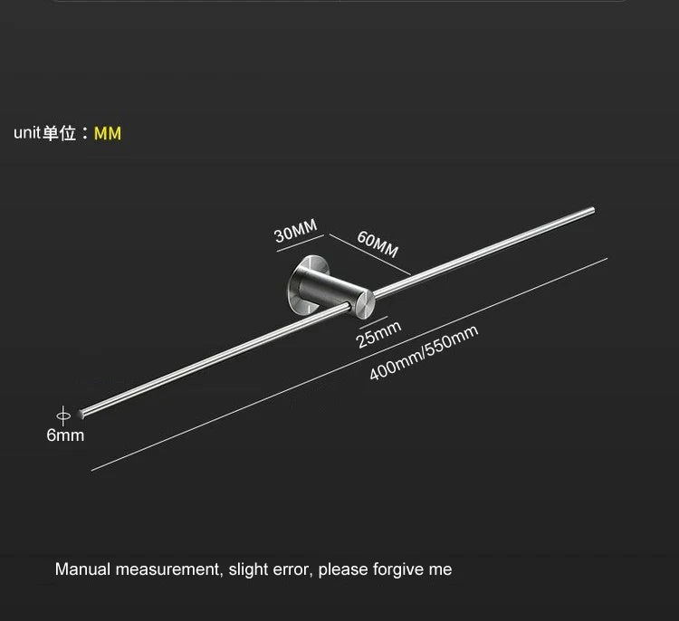 30/40/55cm Movable Towel Rack Towel Hanger Bath Towel Holder Wall Towel Bar Space Aluminum Bathroom Shelf Kitchen Storage Rack