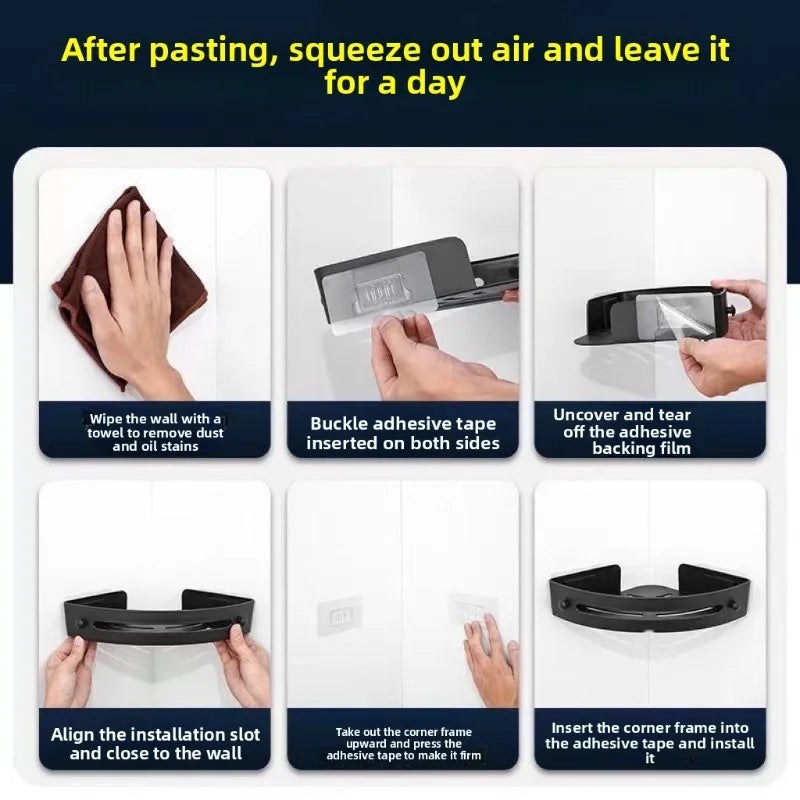 3/2/1 PCS Strong Adhesive No Drill Shower Shelf Storage Upgraded Waterproof Bathroom Organizer Shampoo & Towel Holder Wall Mount