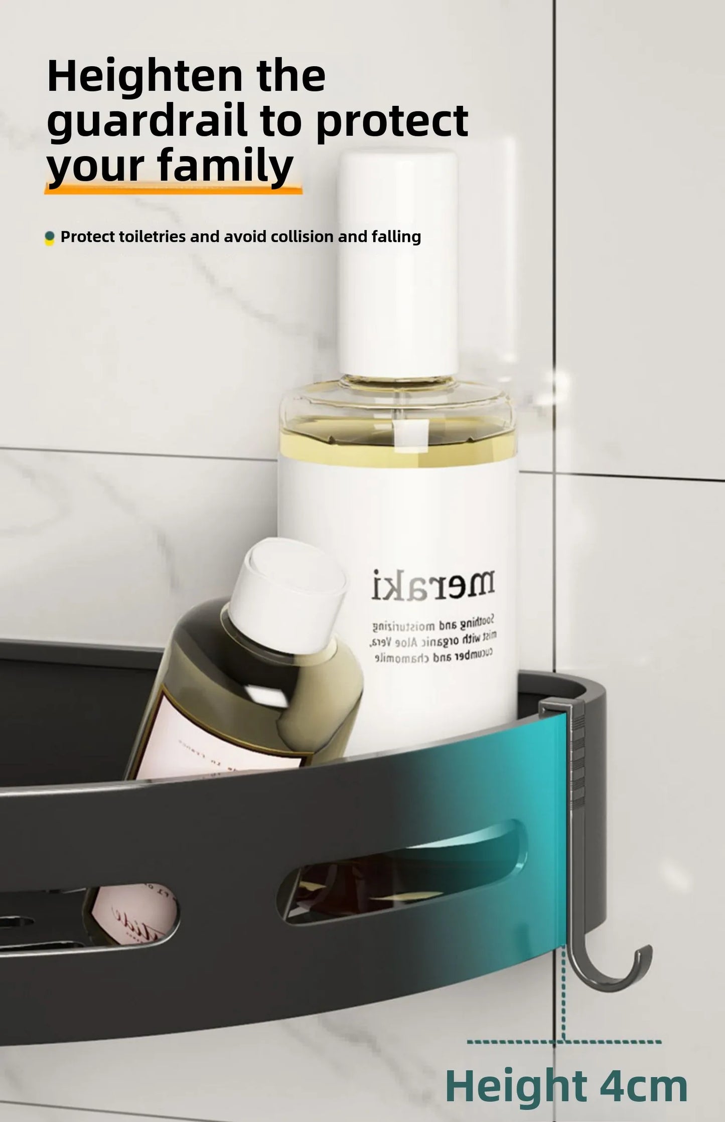 3/2/1 PCS Strong Adhesive No Drill Shower Shelf Storage Upgraded Waterproof Bathroom Organizer Shampoo & Towel Holder Wall Mount