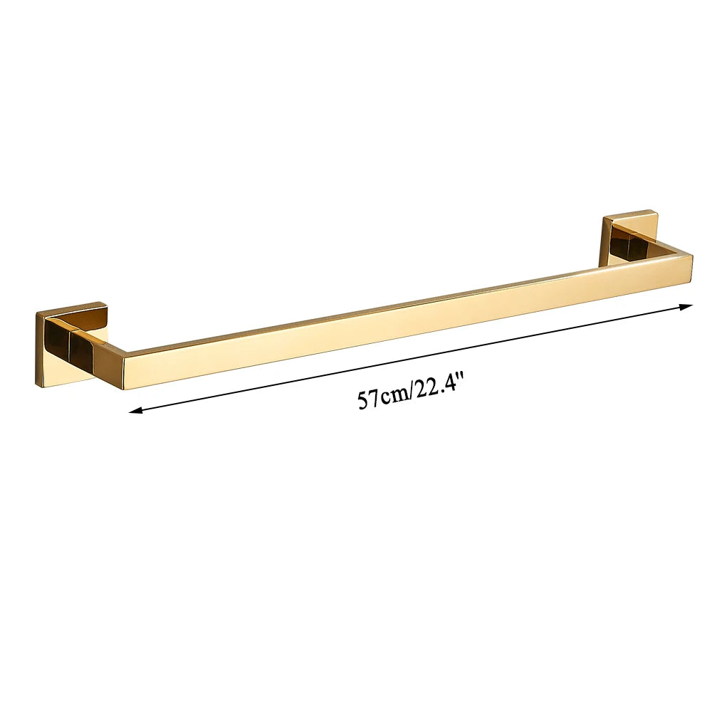 Gold Bathroom Hardware Set Wall-mounted Stainless Steel Clothes Hook Toilet Paper Holder Towel Bar Kitchen Facilities