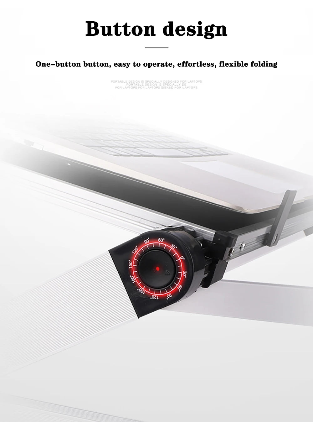 Adjustable Laptop Desk Stand Portable Aluminum Alloy Lapdesk For TV Bed Sofa PC Notebook With Mouse Pad Table Desk Stand Black