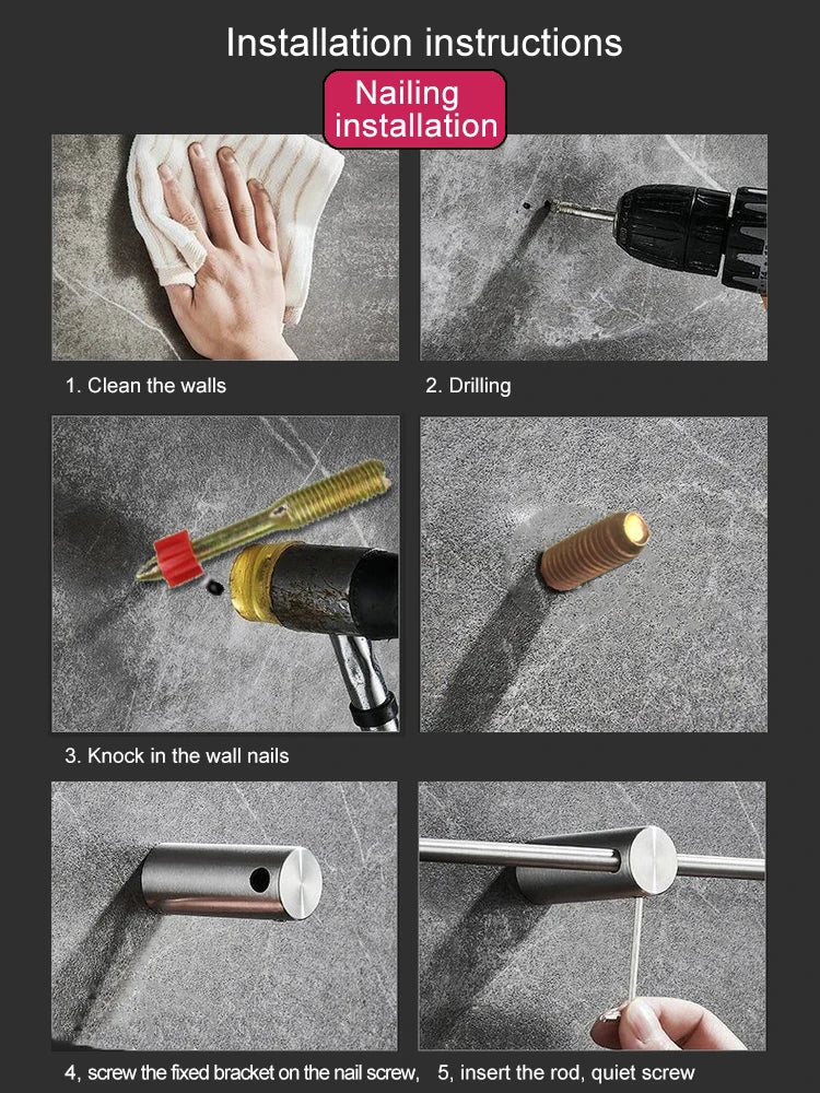 30/40/55cm Movable Towel Rack Towel Hanger Bath Towel Holder Wall Towel Bar Space Aluminum Bathroom Shelf Kitchen Storage Rack