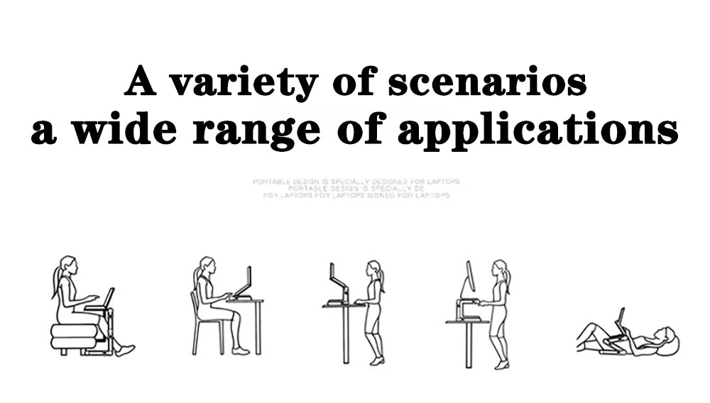 Adjustable Laptop Desk Stand Portable Aluminum Alloy Lapdesk For TV Bed Sofa PC Notebook With Mouse Pad Table Desk Stand Black