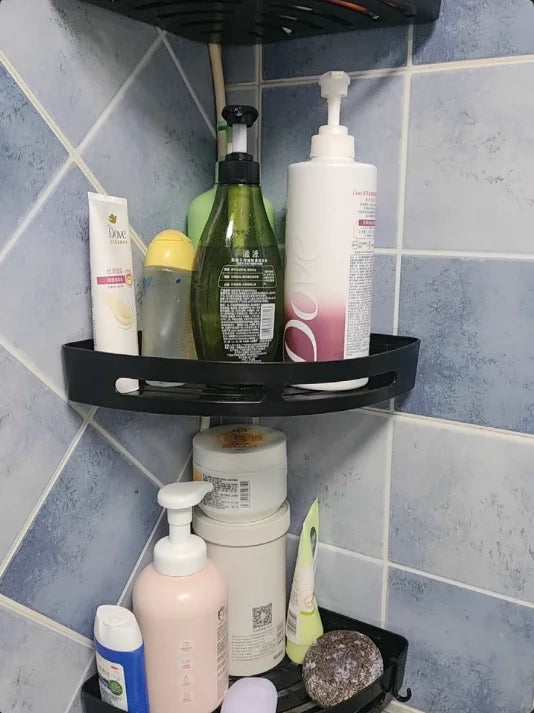 3/2/1 PCS Strong Adhesive No Drill Shower Shelf Storage Upgraded Waterproof Bathroom Organizer Shampoo & Towel Holder Wall Mount