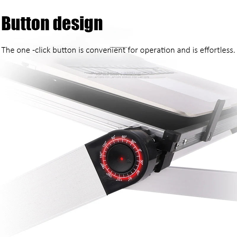 Adjustable Laptop Desk Stand Portable Aluminum Alloy Lapdesk For TV Bed Sofa PC Notebook With Mouse Pad Table Desk Stand Black