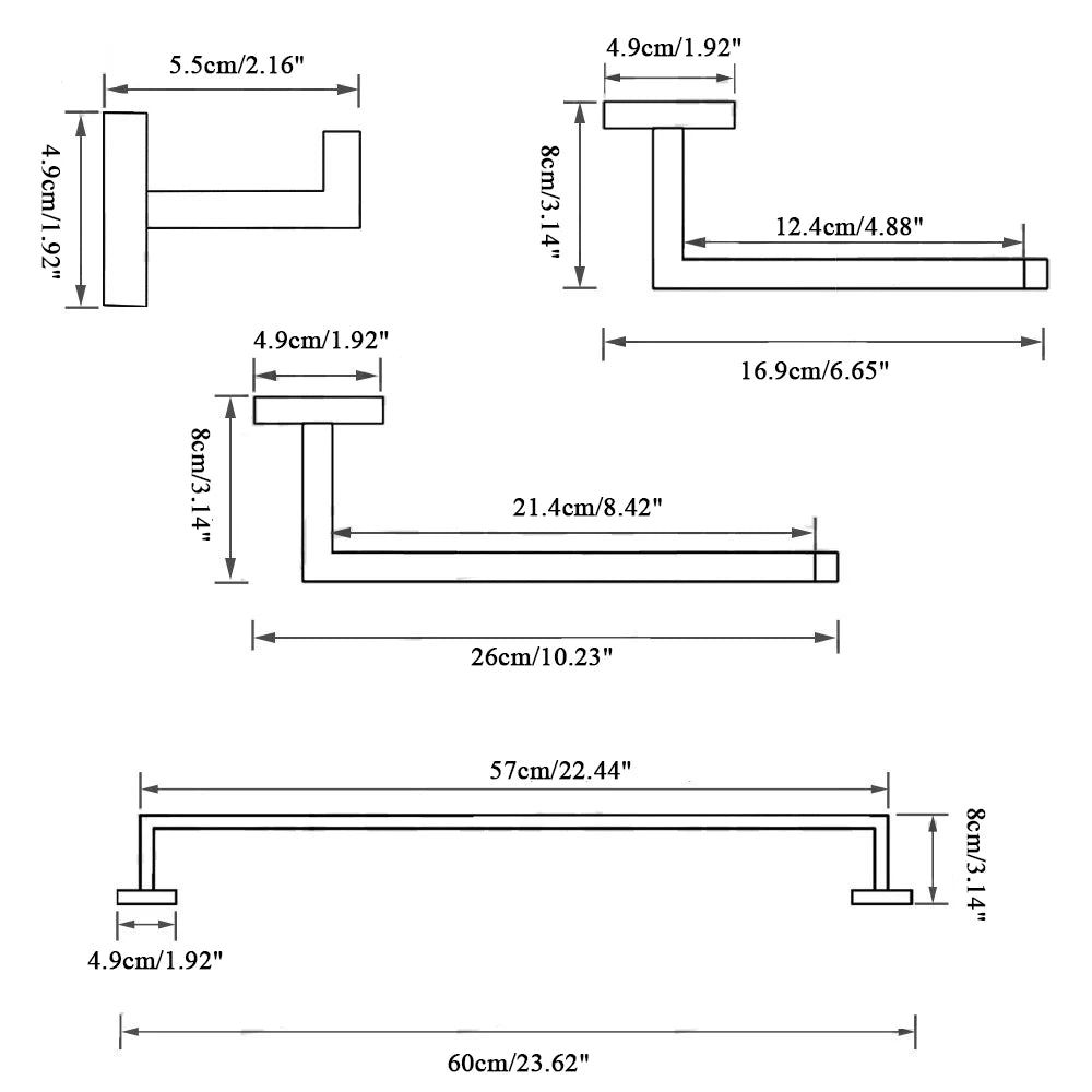 Gold Bathroom Hardware Set Wall-mounted Stainless Steel Clothes Hook Toilet Paper Holder Towel Bar Kitchen Facilities