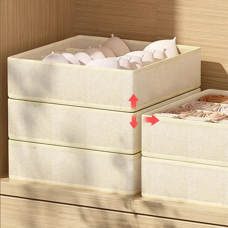 Underwear Organizer Bra Storage Box Panties Socks Storage Boxes Bedroom Wardrobe Clothes Organizer Foldable Drawer Separator Cas