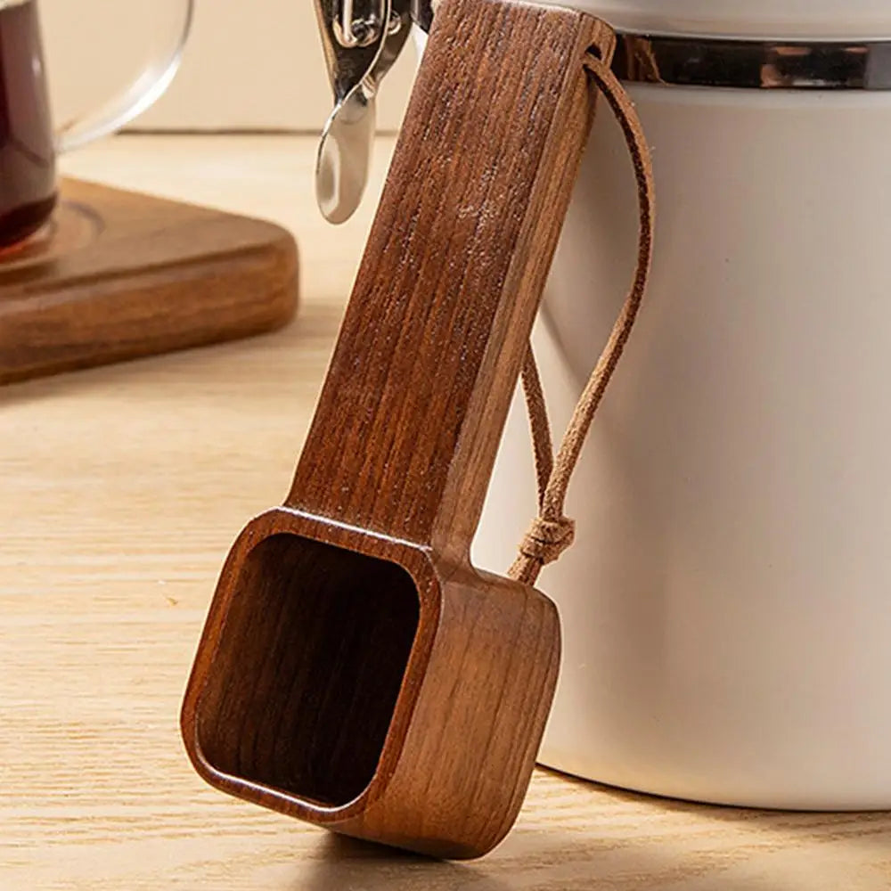 Wooden Coffee Spoon Kitchen Square Measuring Spoons Tablespoon Tea Coffee Scoop Sugar Flour Stirrer Measuring Tools For Cooking