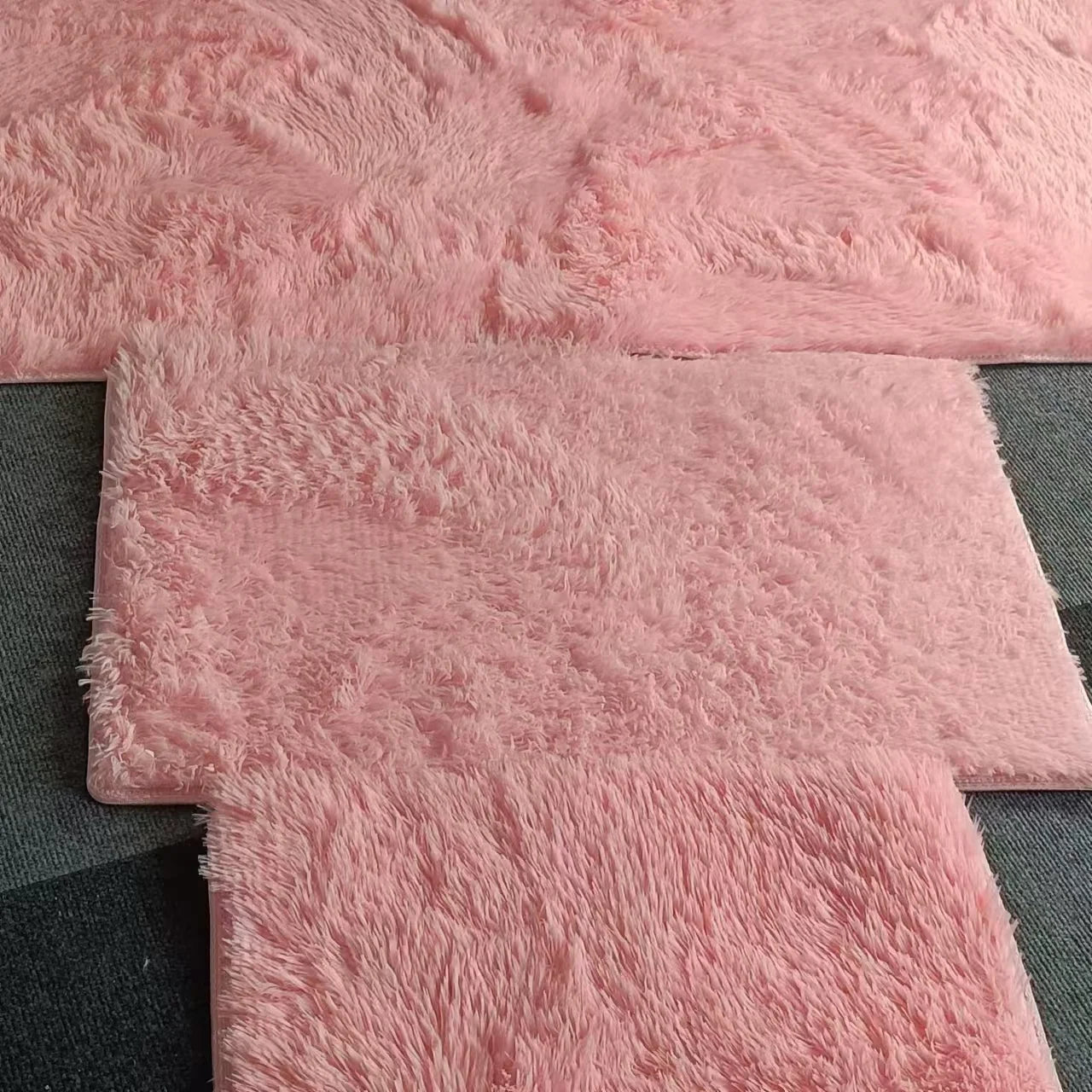 VIKAMA Silk wool Solid Colour Living Room Bedroom Bedside Sofa Soft Mat Home Light Luxury Non-slip Dirty Resistant Washable Rug