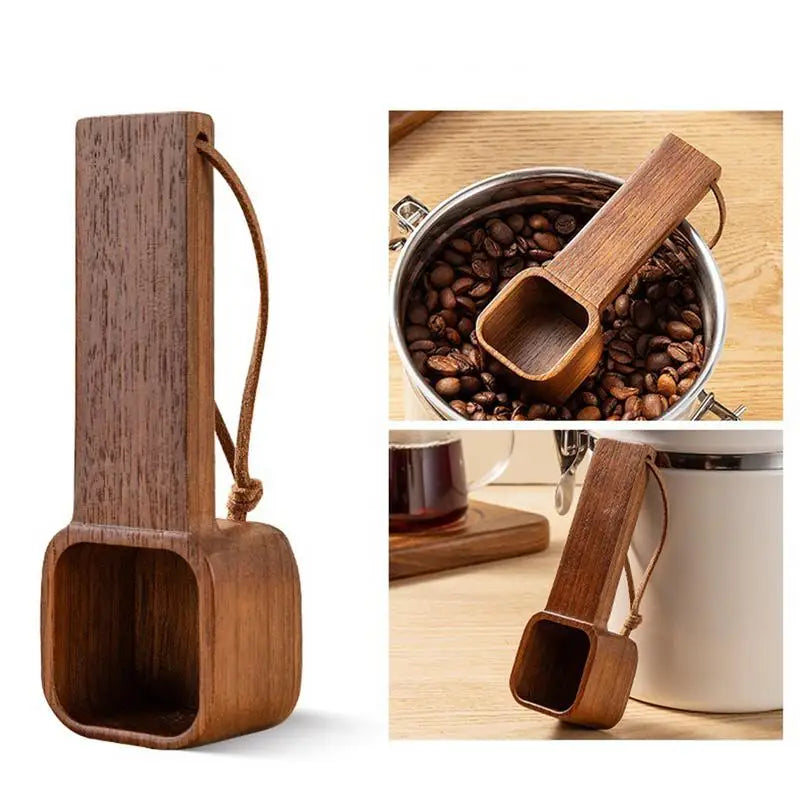 Wooden Coffee Spoon Kitchen Square Measuring Spoons Tablespoon Tea Coffee Scoop Sugar Flour Stirrer Measuring Tools For Cooking