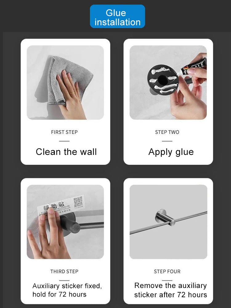 30/40/55cm Movable Towel Rack Towel Hanger Bath Towel Holder Wall Towel Bar Space Aluminum Bathroom Shelf Kitchen Storage Rack