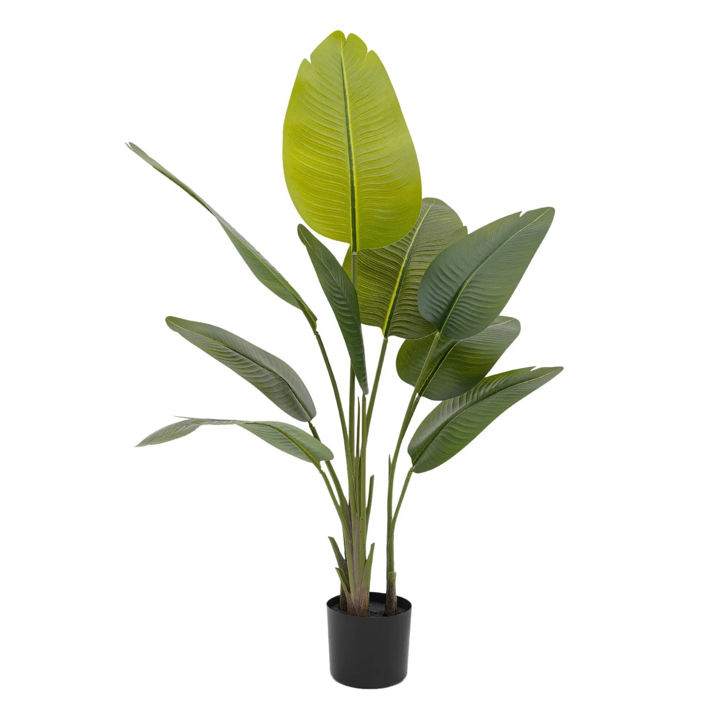 2Pcs Artificial Plants, Simulation Plants with Base, Fake Greenery Traveler Banana Leaf, Indoor Outdoor Home Office Decoration