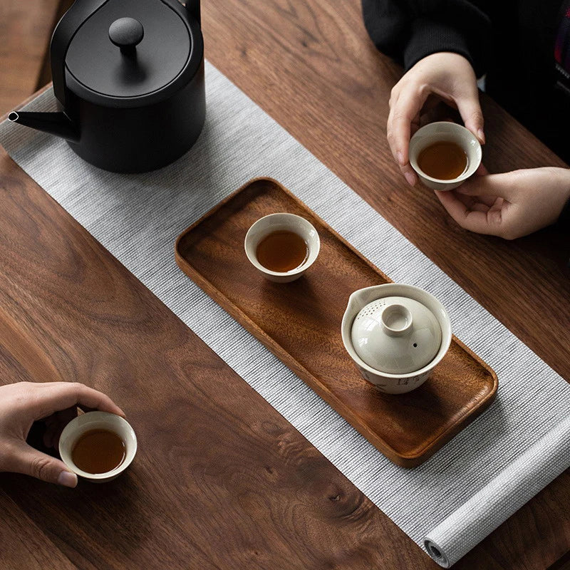 Tableware Solid Wood Food Tray Round Rectangle Dessert Plate Japanese-style Wooden Snack Fruit Tea Saucer Pallet Bread Board