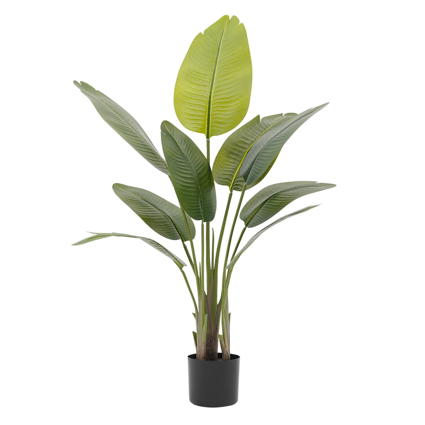 2Pcs Artificial Plants, Simulation Plants with Base, Fake Greenery Traveler Banana Leaf, Indoor Outdoor Home Office Decoration