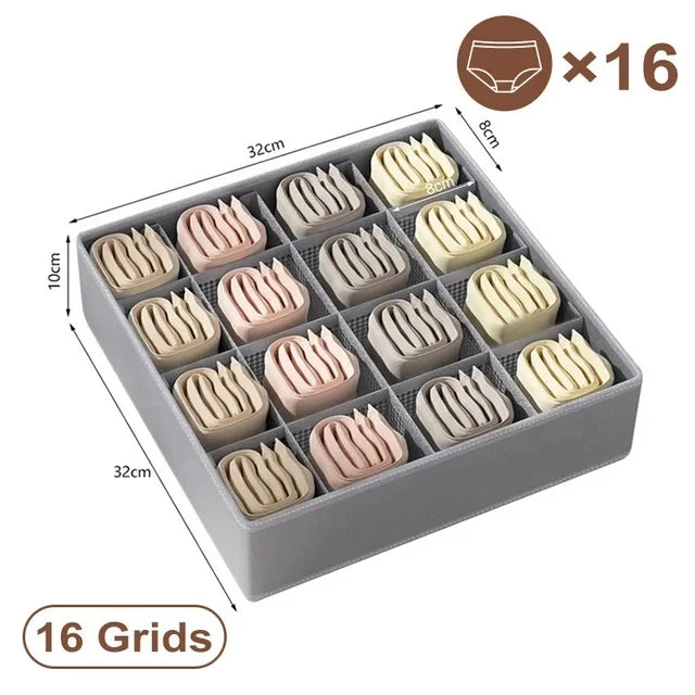 Underwear Organizer Bra Storage Box Panties Socks Storage Boxes Bedroom Wardrobe Clothes Organizer Foldable Drawer Separator Cas