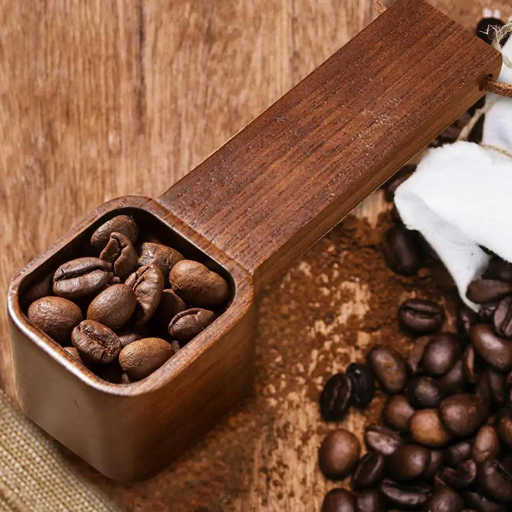 Wooden Coffee Spoon Kitchen Square Measuring Spoons Tablespoon Tea Coffee Scoop Sugar Flour Stirrer Measuring Tools For Cooking