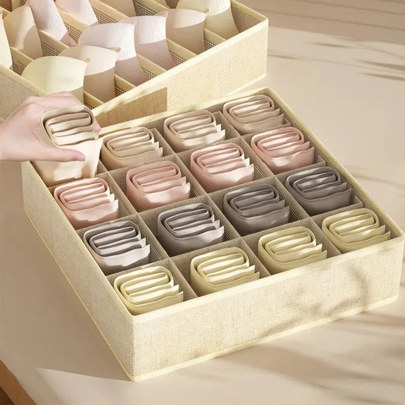 Underwear Organizer Bra Storage Box Panties Socks Storage Boxes Bedroom Wardrobe Clothes Organizer Foldable Drawer Separator Cas