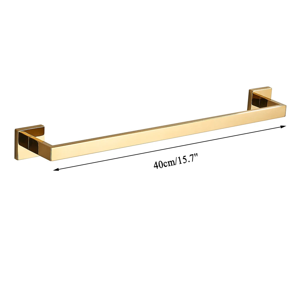 Gold Bathroom Hardware Set Wall-mounted Stainless Steel Clothes Hook Toilet Paper Holder Towel Bar Kitchen Facilities