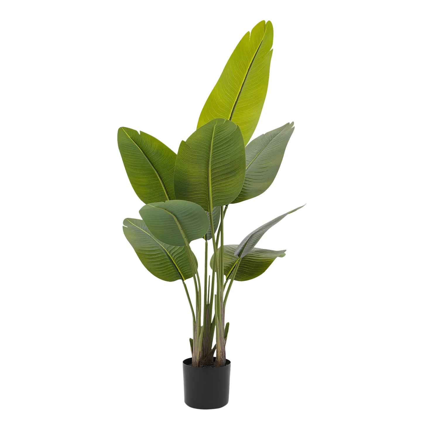 2Pcs Artificial Plants, Simulation Plants with Base, Fake Greenery Traveler Banana Leaf, Indoor Outdoor Home Office Decoration