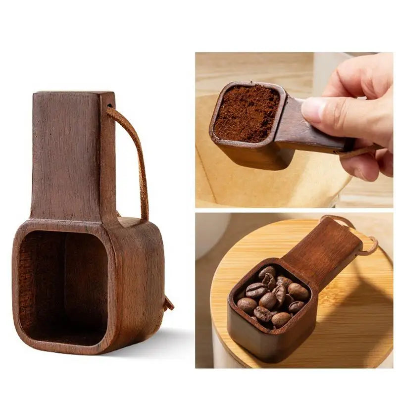 Wooden Coffee Spoon Kitchen Square Measuring Spoons Tablespoon Tea Coffee Scoop Sugar Flour Stirrer Measuring Tools For Cooking