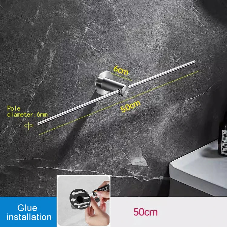 30/40/55cm Movable Towel Rack Towel Hanger Bath Towel Holder Wall Towel Bar Space Aluminum Bathroom Shelf Kitchen Storage Rack