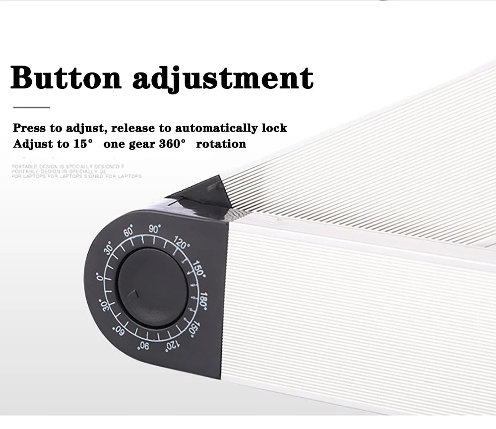 Adjustable Laptop Desk Stand Portable Aluminum Alloy Lapdesk For TV Bed Sofa PC Notebook With Mouse Pad Table Desk Stand Black