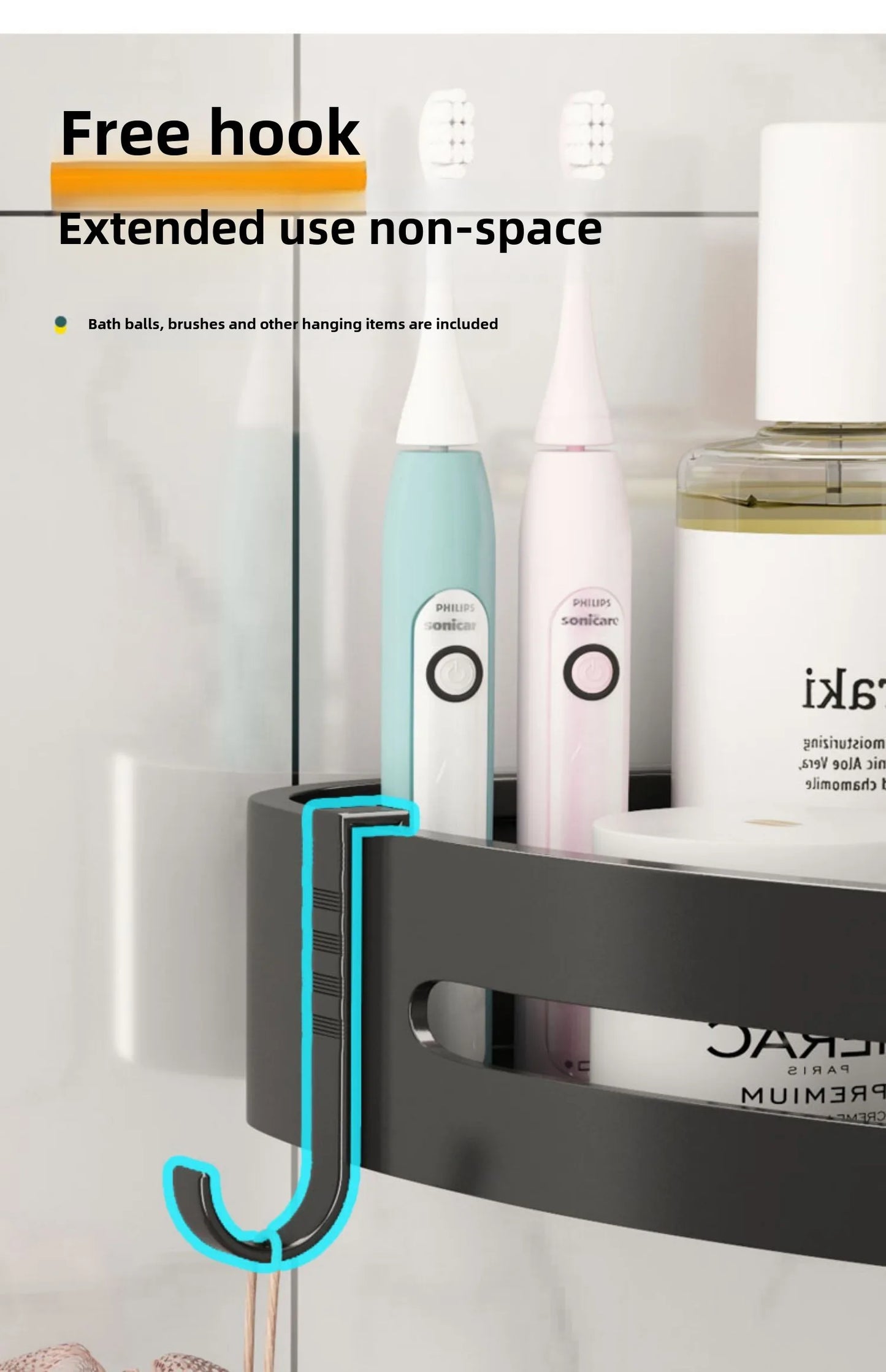 3/2/1 PCS Strong Adhesive No Drill Shower Shelf Storage Upgraded Waterproof Bathroom Organizer Shampoo & Towel Holder Wall Mount