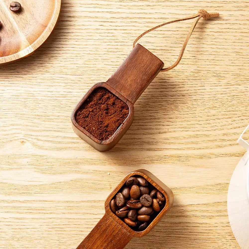 Wooden Coffee Spoon Kitchen Square Measuring Spoons Tablespoon Tea Coffee Scoop Sugar Flour Stirrer Measuring Tools For Cooking