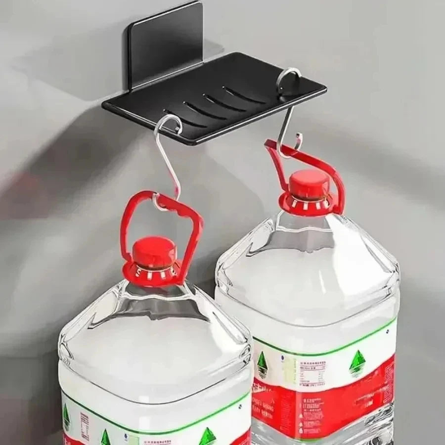 Black carbon steel soap dish, non-perforated, wall-mounted bathroom soap dish, bathroom soap holder