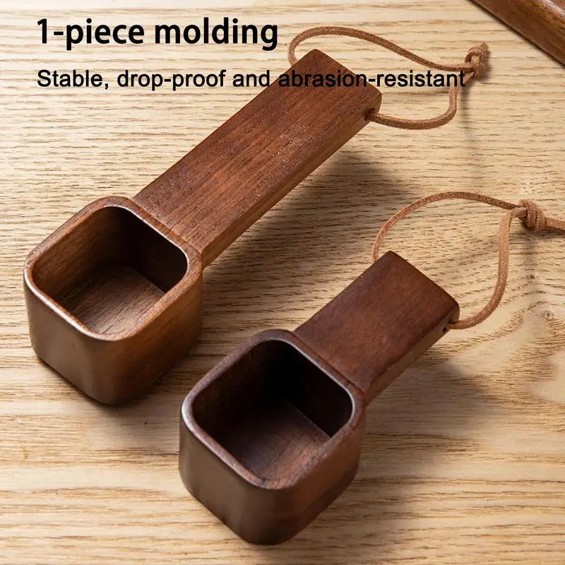 Wooden Coffee Spoon Kitchen Square Measuring Spoons Tablespoon Tea Coffee Scoop Sugar Flour Stirrer Measuring Tools For Cooking